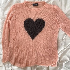 Wooden Ships Pink Heart Sweater